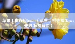 苹果手机连接itunes（苹果手机连接iTunes失败,怎样解决）