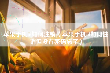 苹果手机id如何注销（苹果手机id如何注销但没有密码忘了）